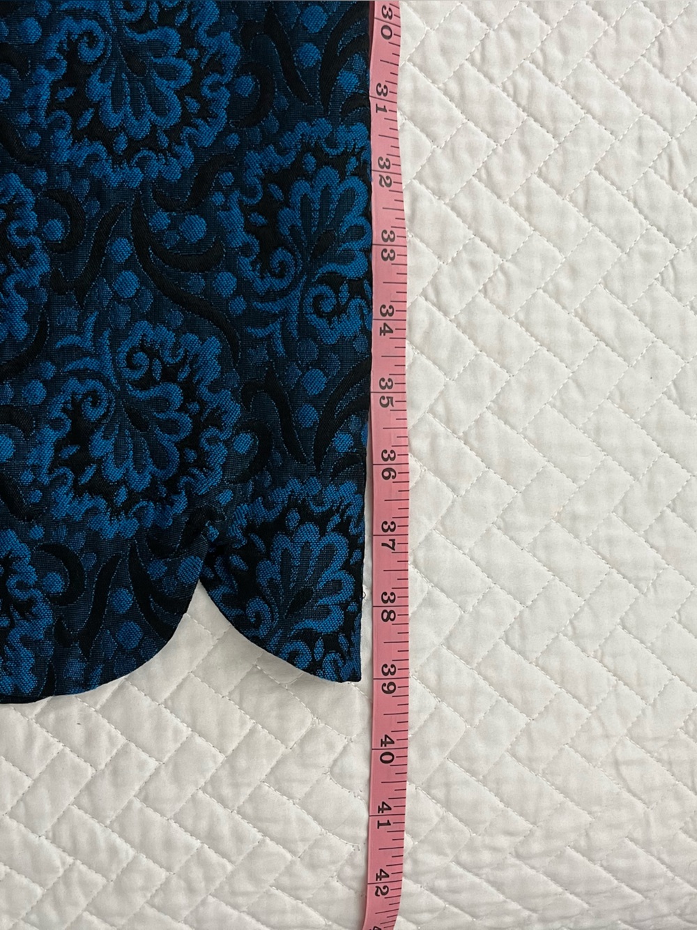 Vintage Damask Midi Skirt with Scalloped Hem - Picture 9 of 9
